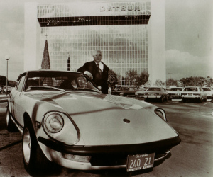 Katayama with his 240Z, in the early seventies. (Photo: Nissan).