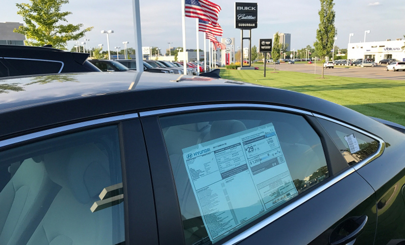A New car sticker in 2017